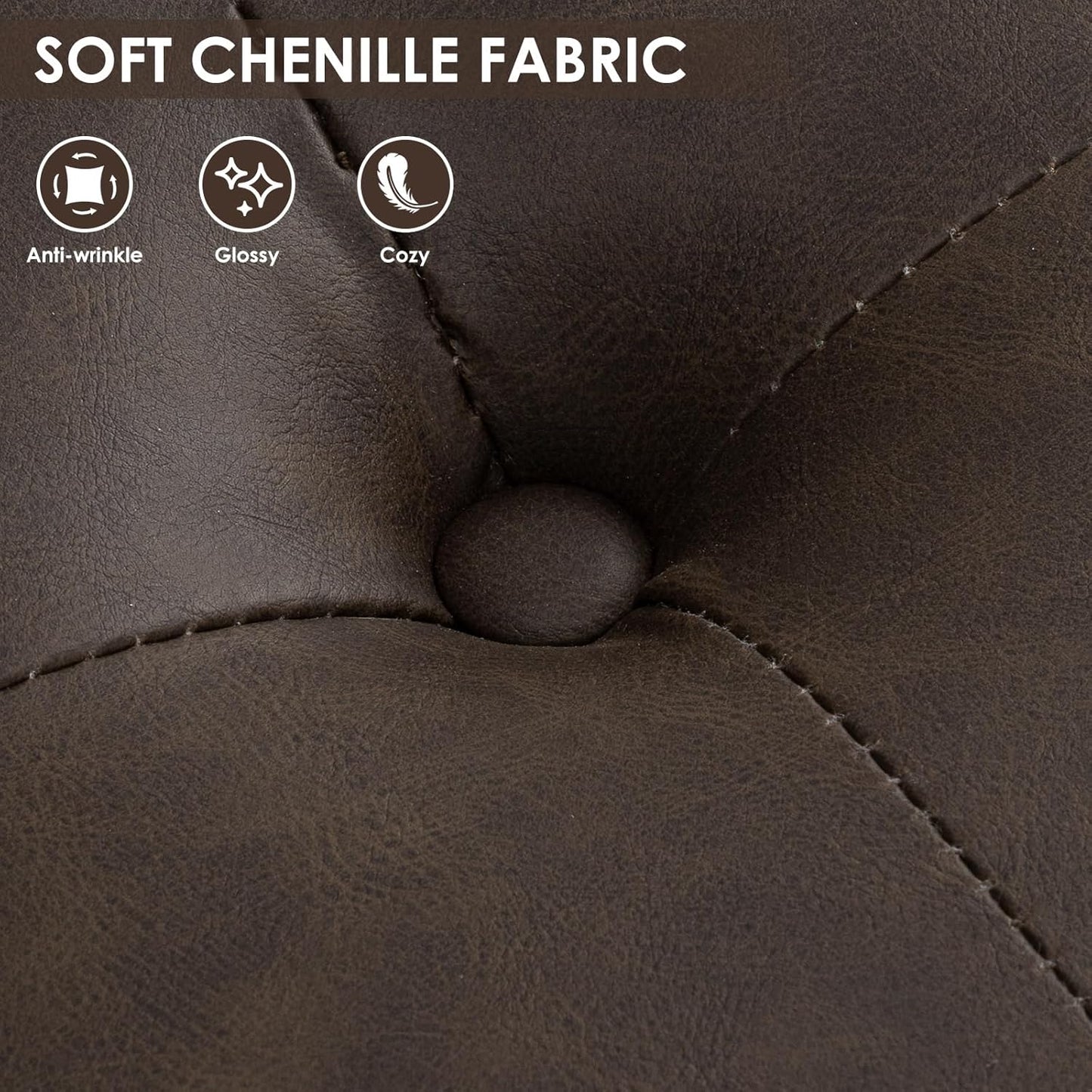 35 Inch Square Ottoman with Storage, Large Leather Ottoman Coffee Table, Lift-Top Leather Ottomans, Multi-Function Storage Bench and Foot Rest, Dark Brown