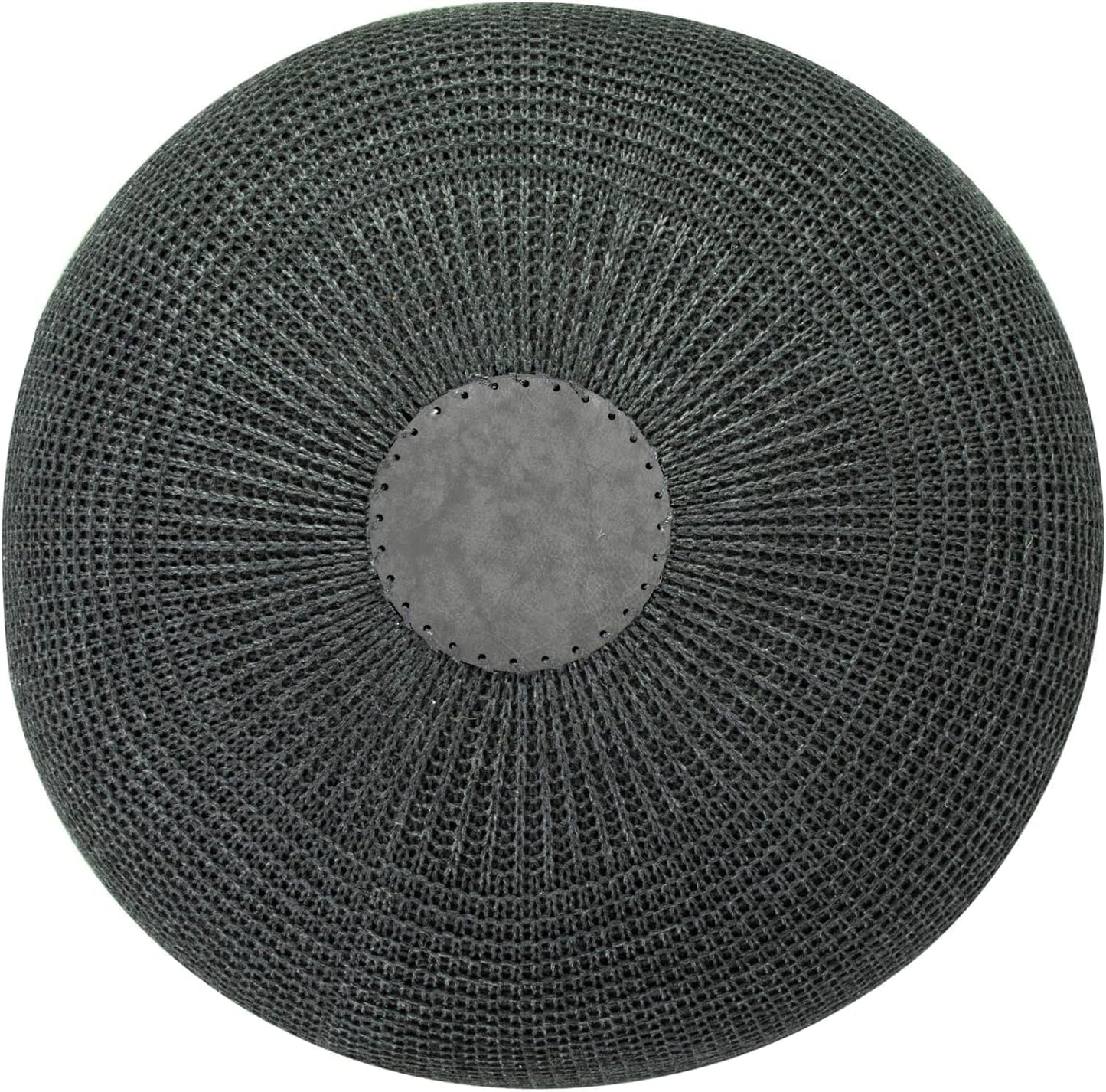 Large Ottoman Foot Stool, Knitted Foot Rest, round Pouf Chair, Modern Living Room Furniture Bean Bag, Room Decor, Bedroom Footstool, Boho Pouffe, Home Decor Poof, 20"W X 15"H, Anthracite