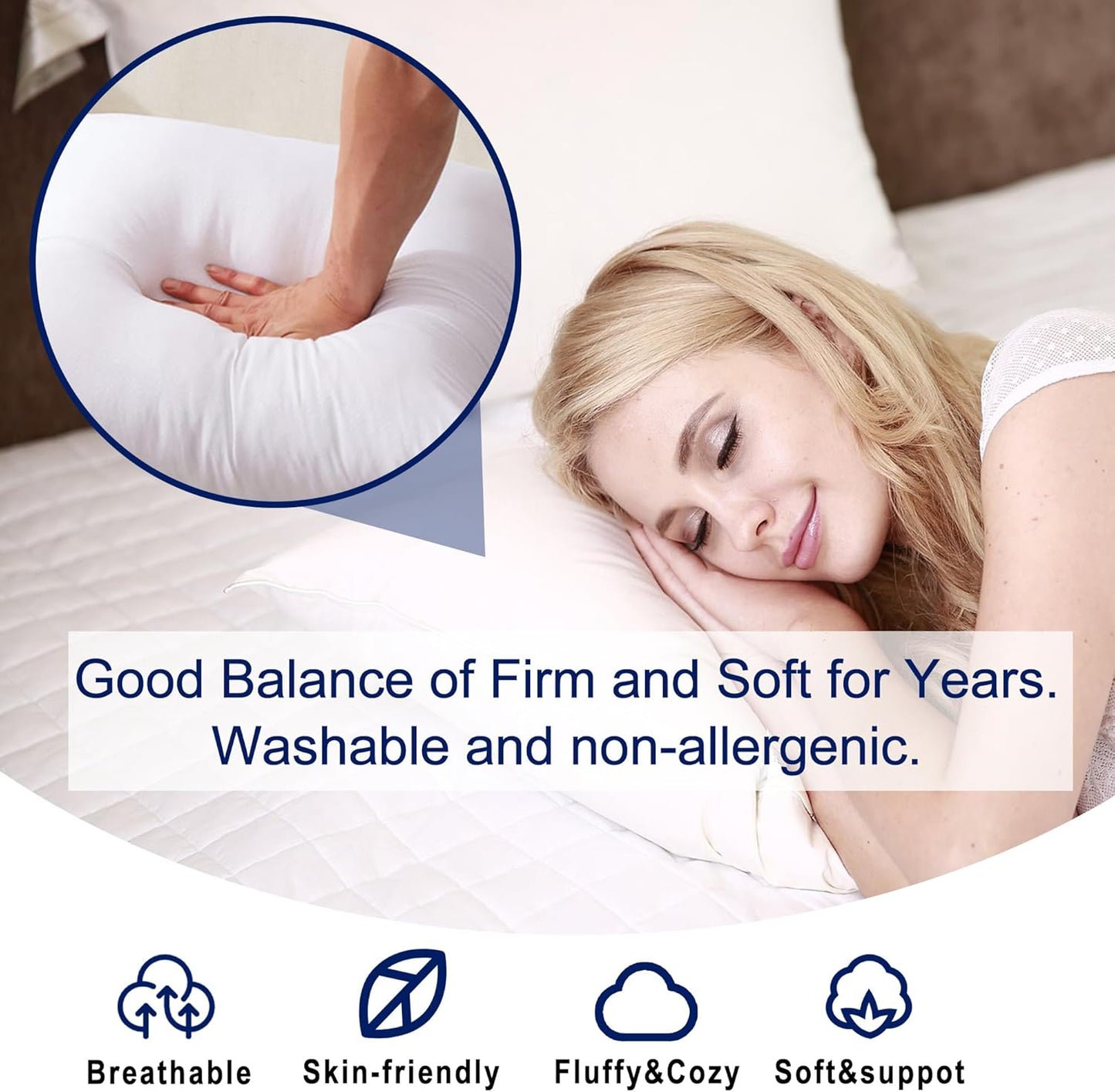 12X20 Pillow Inserts (Set of 2)- 100% Cotton Covering down Alternative Throw Pillows White for Couch Bed Sofa