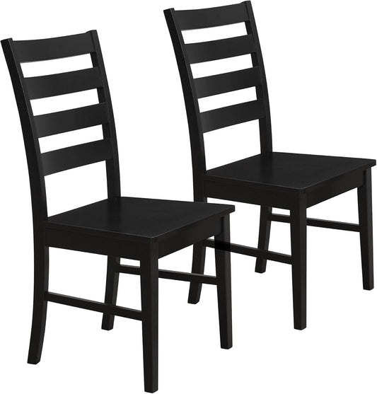 Modern Farmhouse Wood Armless Dining Room Chairs Kitchen, Set of 2, Black