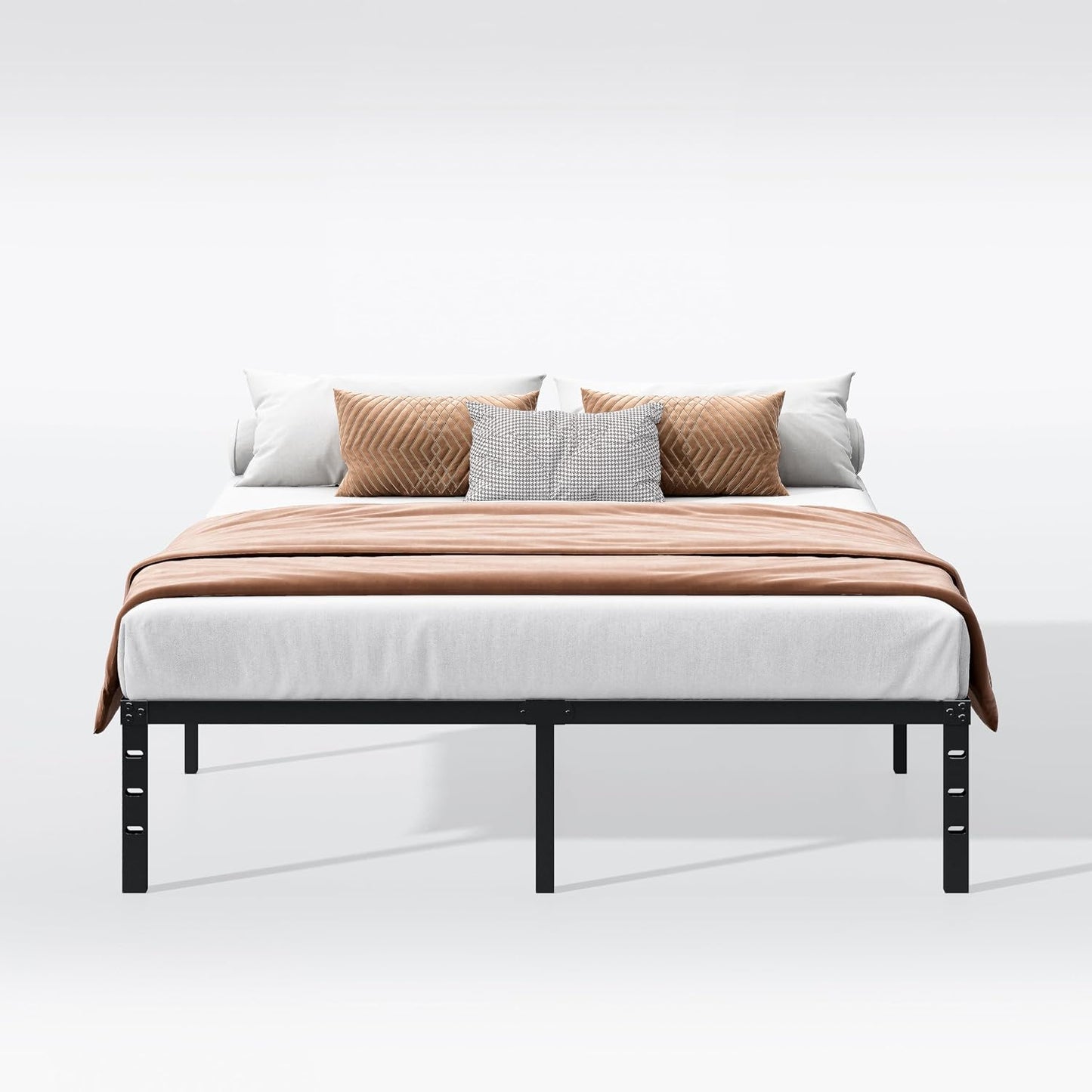 14 Inch Queen Bed Frame - Sturdy Metal Platform Queen Size, No Box Spring Needed, Heavy Duty, Easy Assembly, Strong Bearing Capacity, under Bed Storage, Black