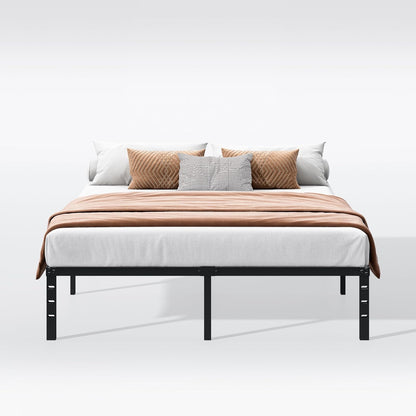 14 Inch Queen Bed Frame - Sturdy Metal Platform Queen Size, No Box Spring Needed, Heavy Duty, Easy Assembly, Strong Bearing Capacity, under Bed Storage, Black