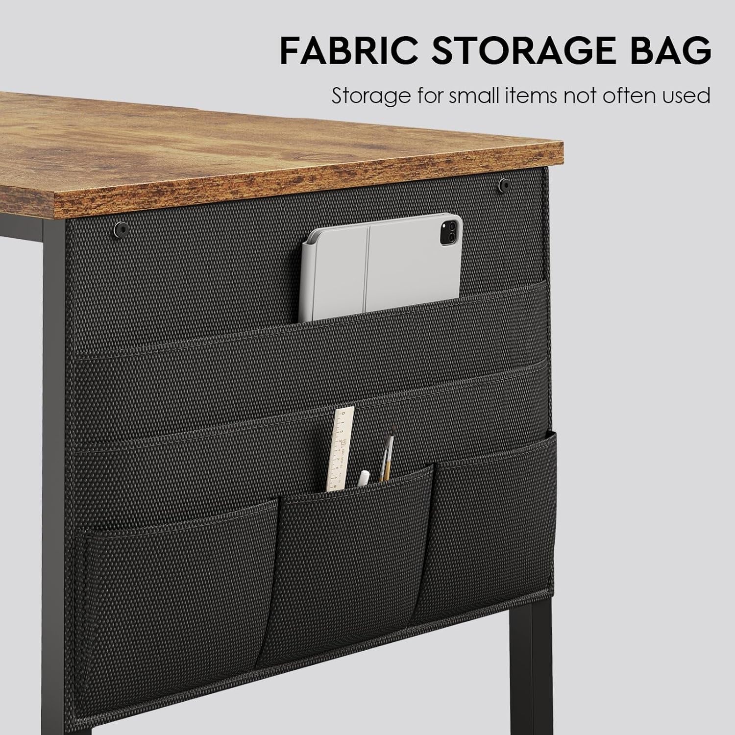 Home Office Desk with Drawers Adjustable Shelves, 59 Inch Writing Desk with File Cabinet, Large Computer Desk with Storage, Rustic Brown