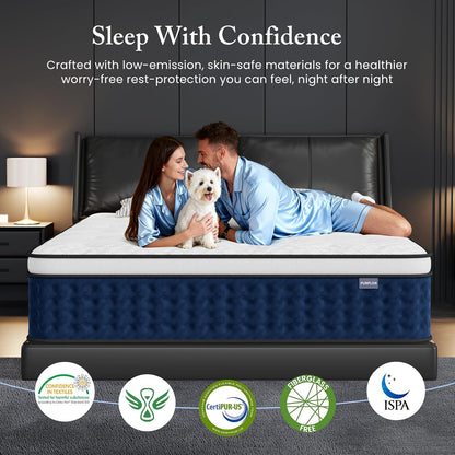 King Size Mattress, 14 Inch Hybrid King Mattress in a Box with Gel Memory Foam [New Version], Individually Pocket Coils Springs, Pressure Relief Motion Isolation, Edge Support, Medium Firm