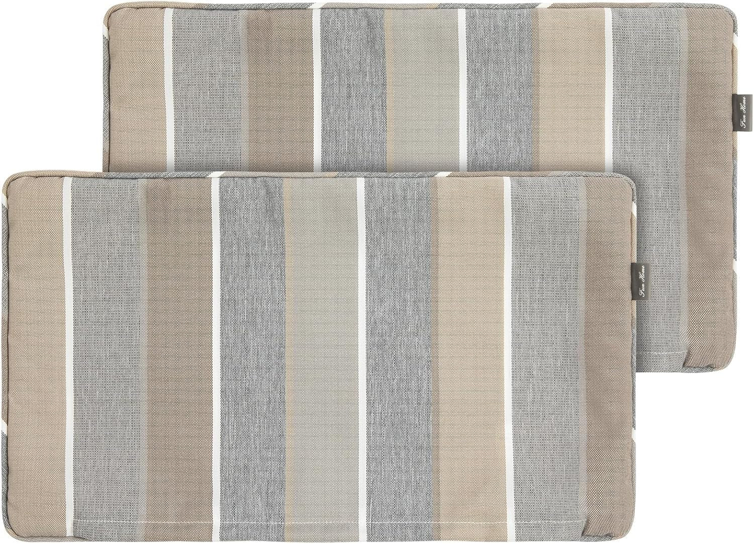 Waterproof Outdoor Lumbar Pillow Covers Set of 2,Home Decor for Garden Patio Furniture,Couch,Sofa 12"X20" Inch Decorative Pillows Cover Only,No Insert(Gray Stripe)