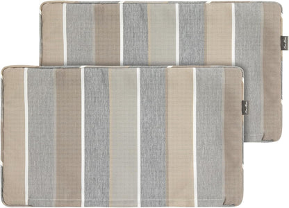 Waterproof Outdoor Lumbar Pillow Covers Set of 2,Home Decor for Garden Patio Furniture,Couch,Sofa 12"X20" Inch Decorative Pillows Cover Only,No Insert(Gray Stripe)