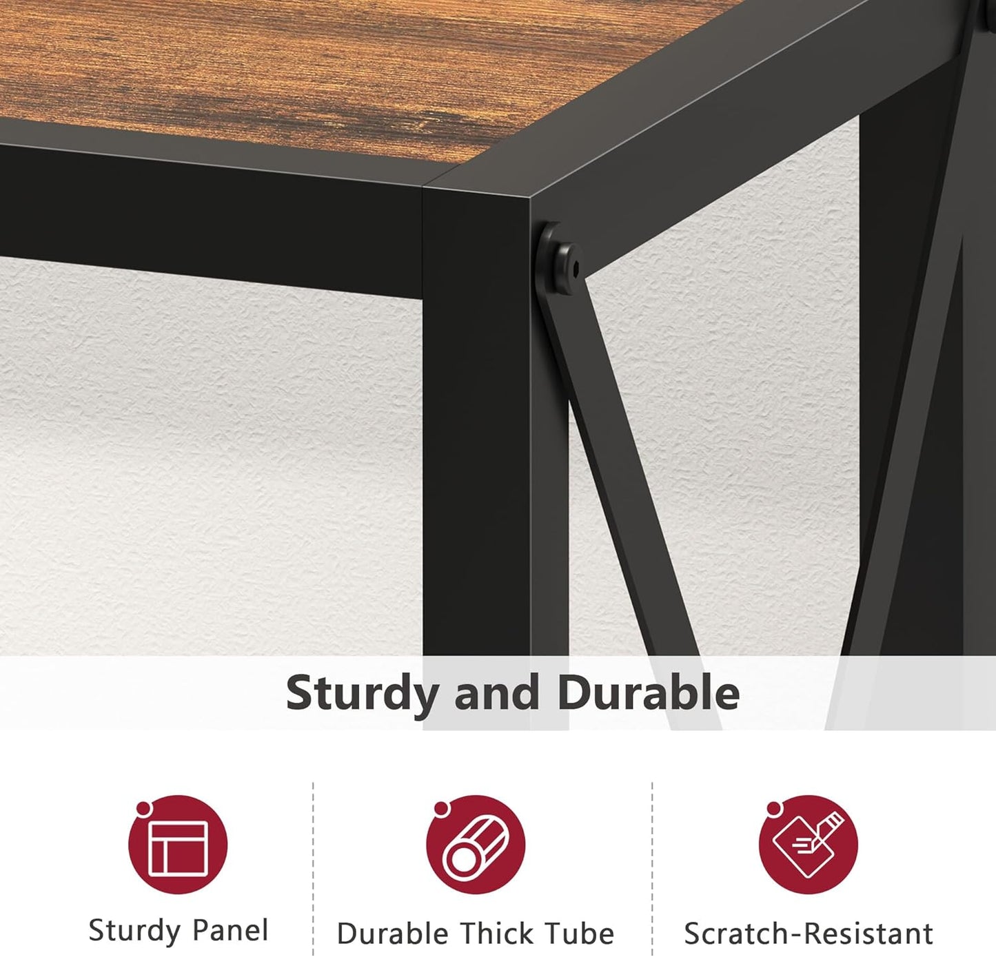 Console Table 41.8”, 2-Tier Industrial Entryway Table, Narrow Entrance Sofa Table with Shelves, Hallway, Living Room, Foyer, Corridor, Office, Rustic Brown and Black