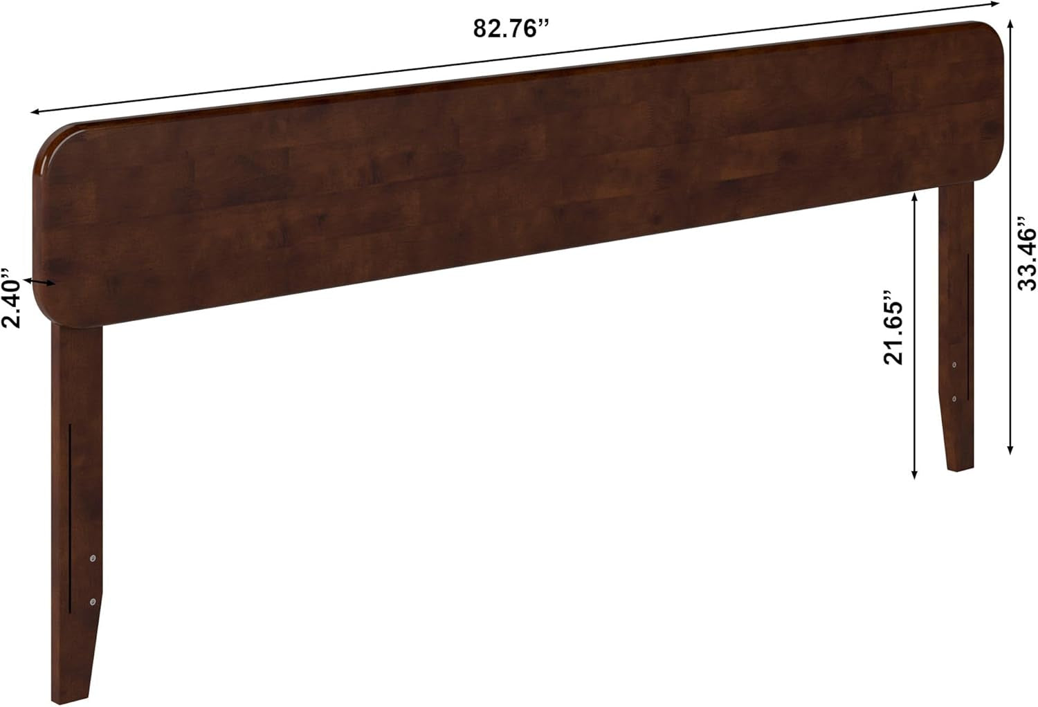 , Florence Adjustable Modern round King Solid Wood Headboard, Walnut