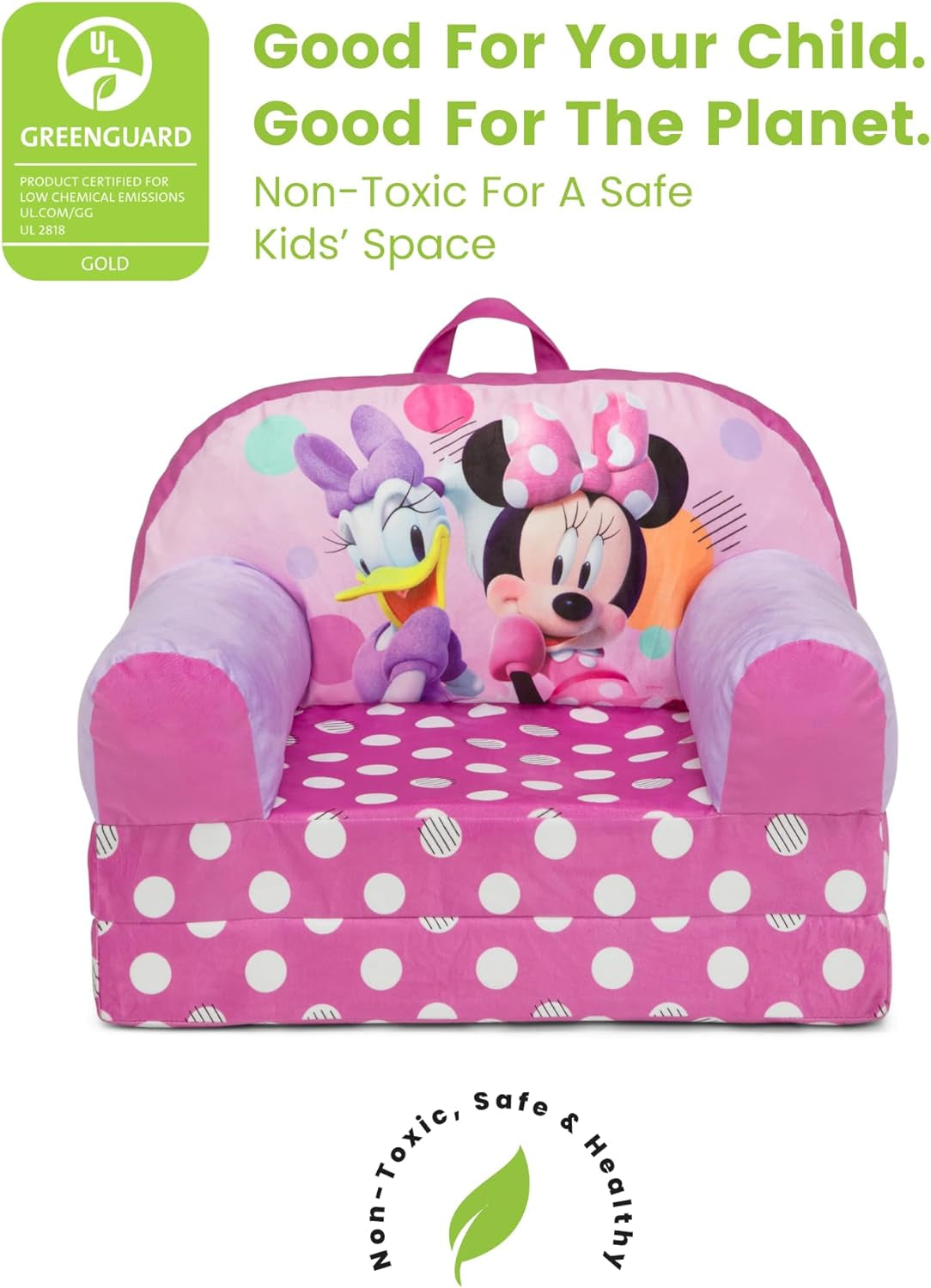 - Minnie Mouse Cozee Buddy Flip-Out Kids Chair, Pink