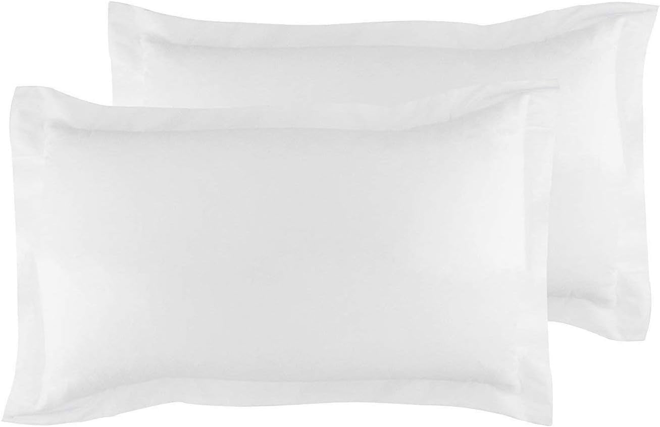 King Pillow Shams Set of 2 White Pillow Shams King Size 20X36 Pillow Covers 100% Egyptian Cotton 600 Thread Count Soft Skin Friendly Cushion Cover Cases Decorative Pillow Shams for Bed