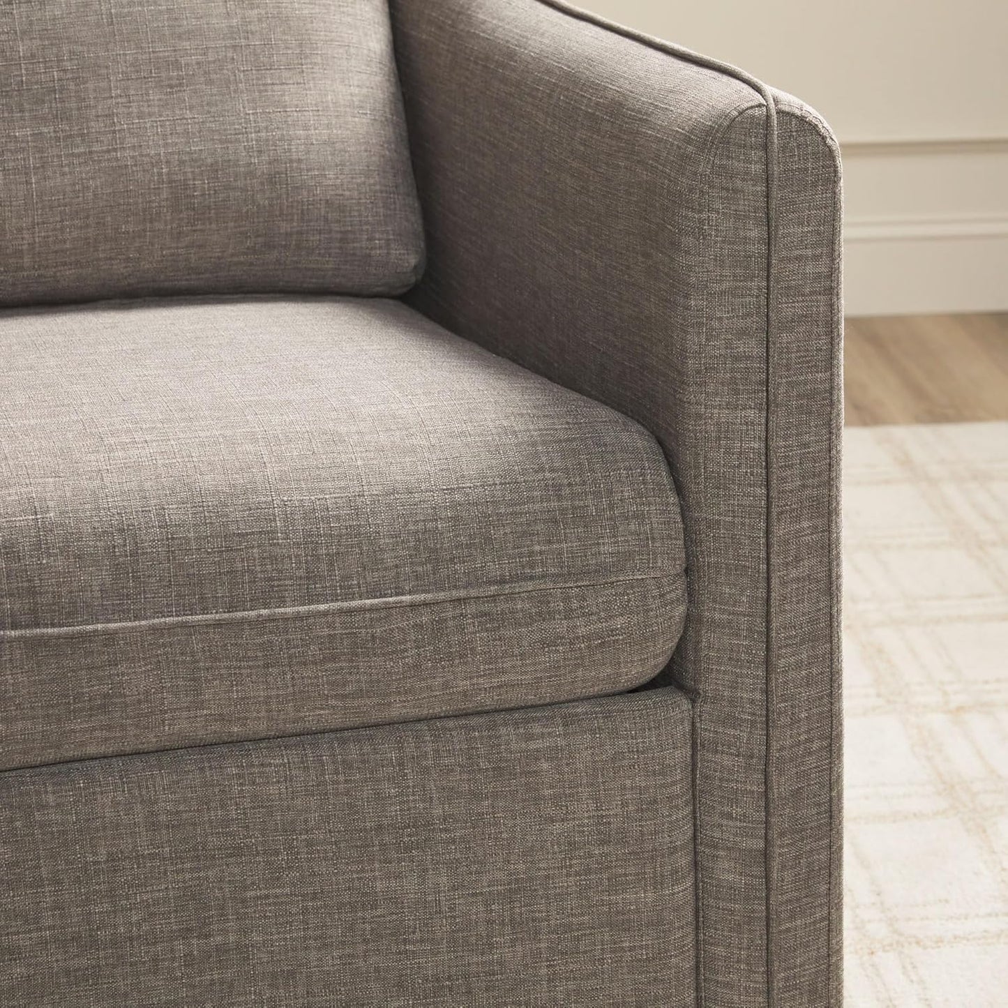 Nash Modern Farmhouse Linen Swivel Accent Chair, Dark Grey