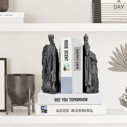 Bookends Height 9.5" Book Ends Decor Merchandise Resin,Gifts for Living Room Bedroom Office Decoration (9.5 Inch)