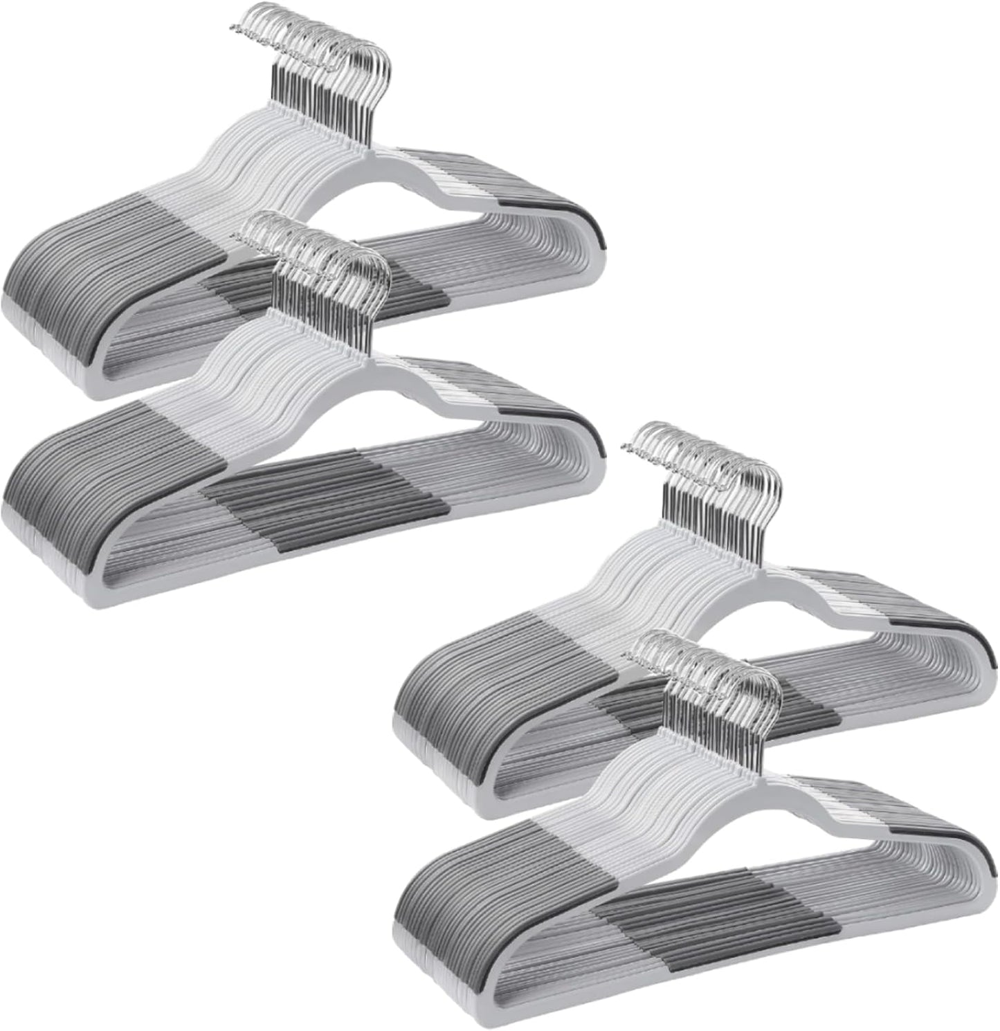 Clothes Hangers, Pack of 50 Plastic Coat Hangers, Space-Saving, Light Gray and Dark Gray UCRF50G