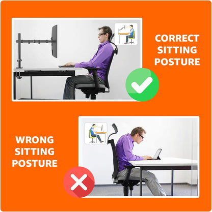 Single Computer Monitor Stand with Tilt and Rotation, Height Adjustable VESA Desk Arm Mount, Steel, 30 Inches, Black
