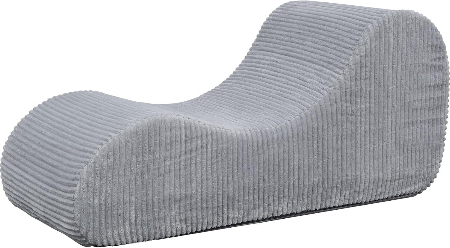 Corduroy Chaise Lounge Chair Couch Indoor Boneless Oversized High-Density Sponge Soft Sofa, Light Grey