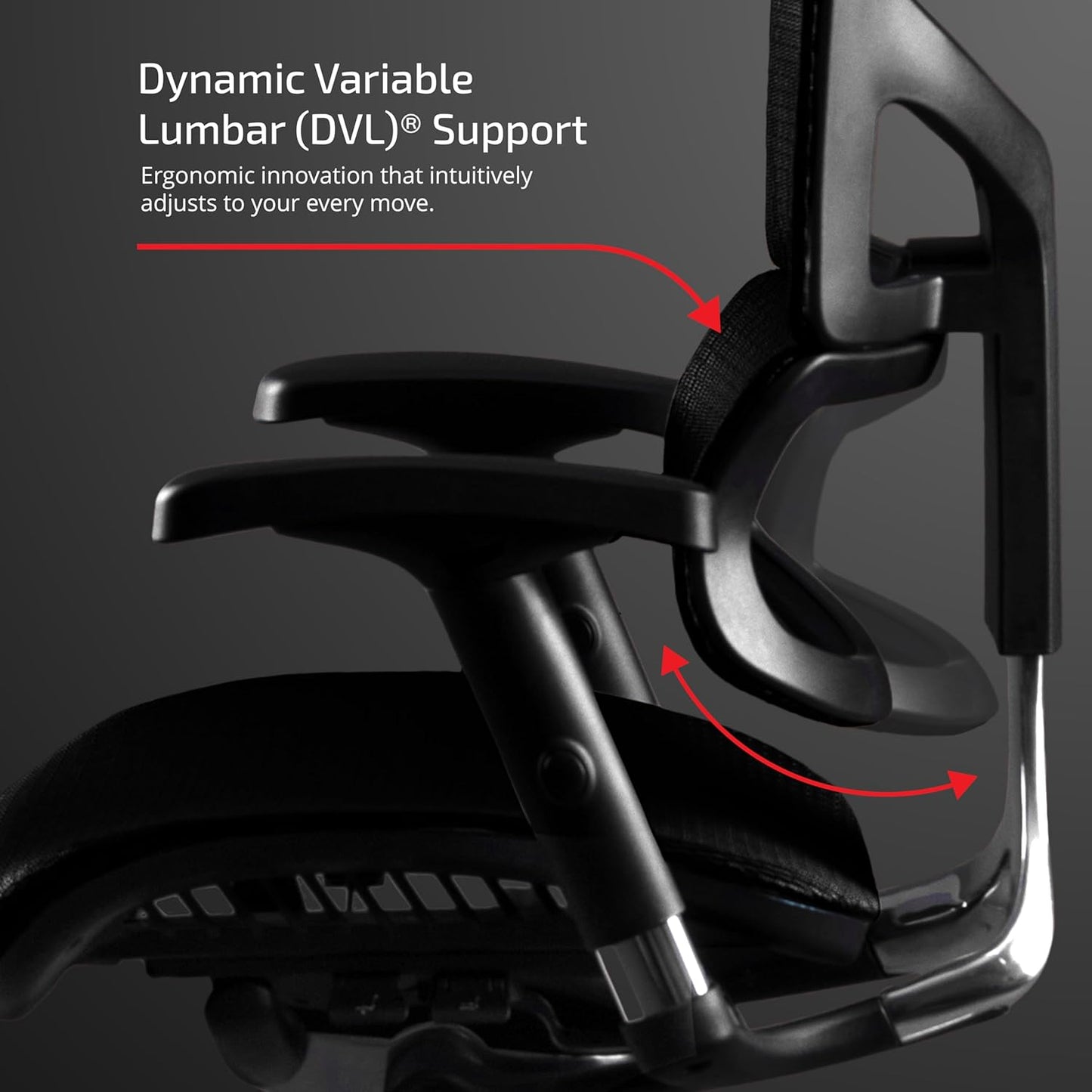 X2 Management Chair, Black K-Sport Mesh with Wide Seat - Ergonomic Office Seat/Dynamic Variable Lumbar Support/Floating Recline/Highly Adjustable/Perfect for Long Work Days
