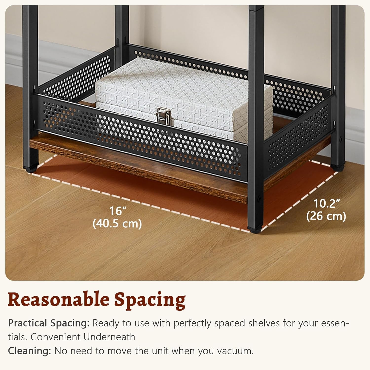 4 Tier Ladder Shelf Stand, Bookshelf with Drawer Storage, Decorative Display Shelves Wood & Metal, Plant Shelf, Standing Shelf Unit for Living Room Bedroom Office Kitchen, Rustic Brown