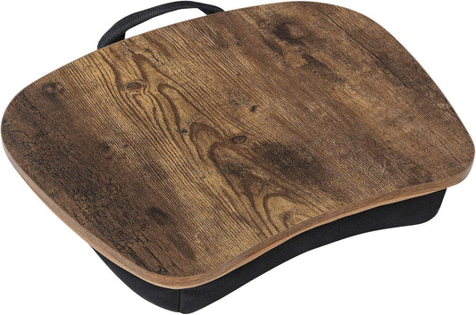 Lap Desk, Bed Tray, Laptop Table with Handle, Cushion, 12.6 X 15.7 X 3.1 Inches, Rustic Brown ULLD109B01