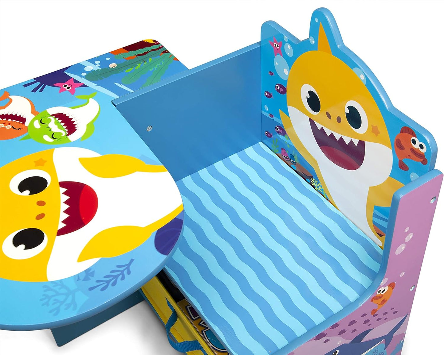 Baby Shark Chair Desk with Storage Bin - Ideal for Arts & Crafts, Snack Time, Homeschooling, Homework & More by