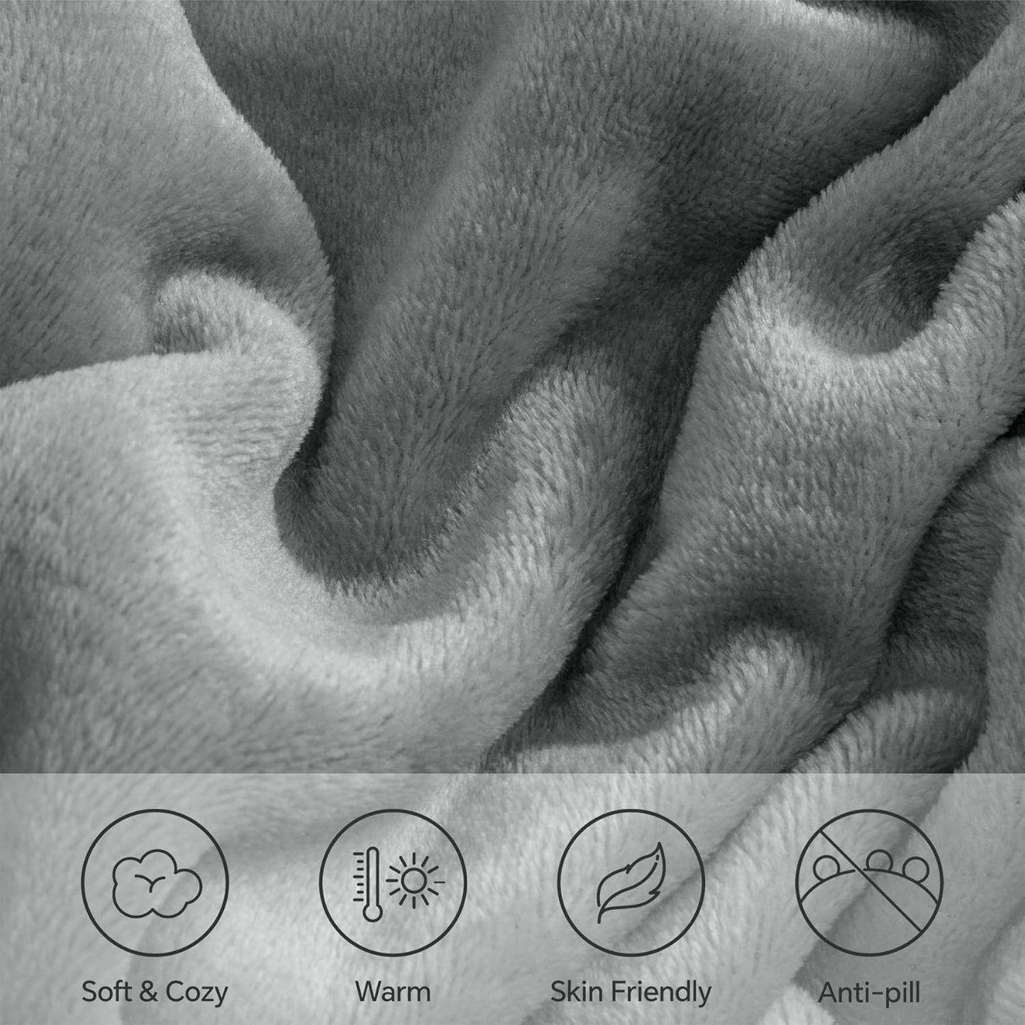 Fleece Sheets Queen Size Bed Set, Super Soft and Warm Fuzzy Plush Queen Sheet Set 4 Piece for Winter Gift & Decor , Includes 1 Deep Pocket Fitted Sheet, 1 Flat Sheet and 2 Pillowcases (Grey)