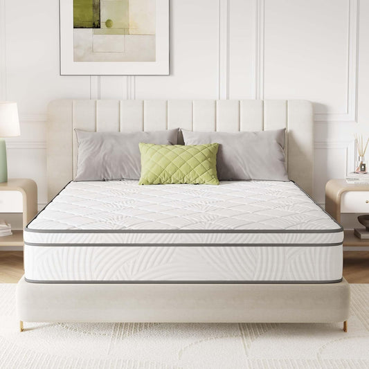 Twin Mattress 10 Inch, Hybrid Mattress Twin Size with Comfy Support, Bed Mattresses in a Box with Individual Pocket Springs for Motion Isolation & Pressure Relief, Certipur-Us Certified