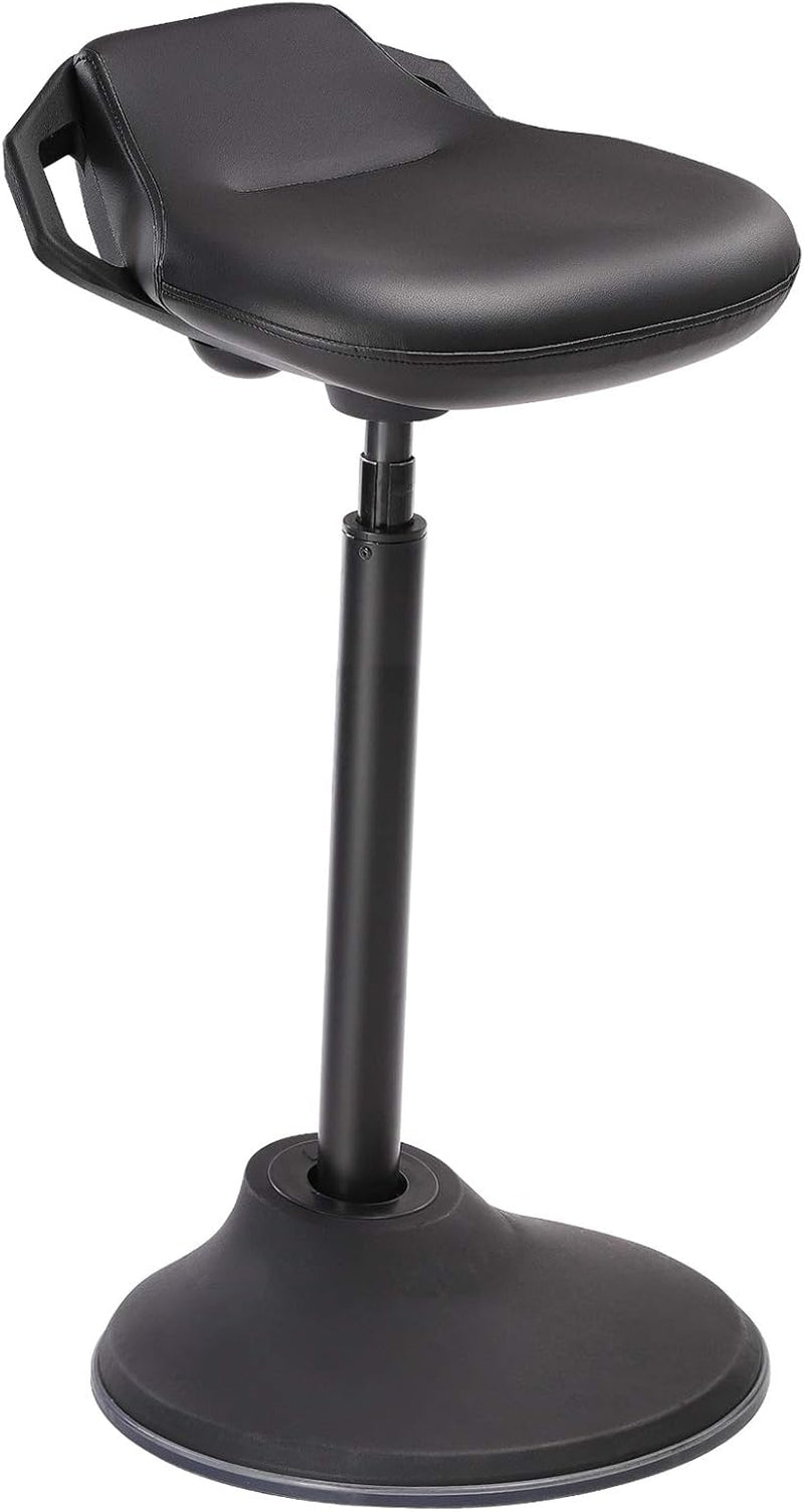 Standing Desk Chair, Adjustable Ergonomic Wobble Stool, 23.6-33.3 Inches Drafting Chair, Swivel Sitting Balance Stool, Fabric Upholstery, Anti-Slip Bottom Pad, Ink Black UOSC02BK