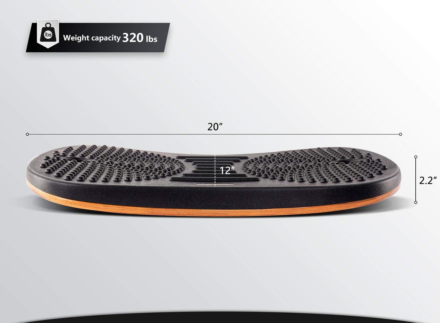Standing Desk Mat Balance Board, anti Fatigue Mat Standing Desk Office, Wobble Board with Ergonomic Design, Obsidian Black