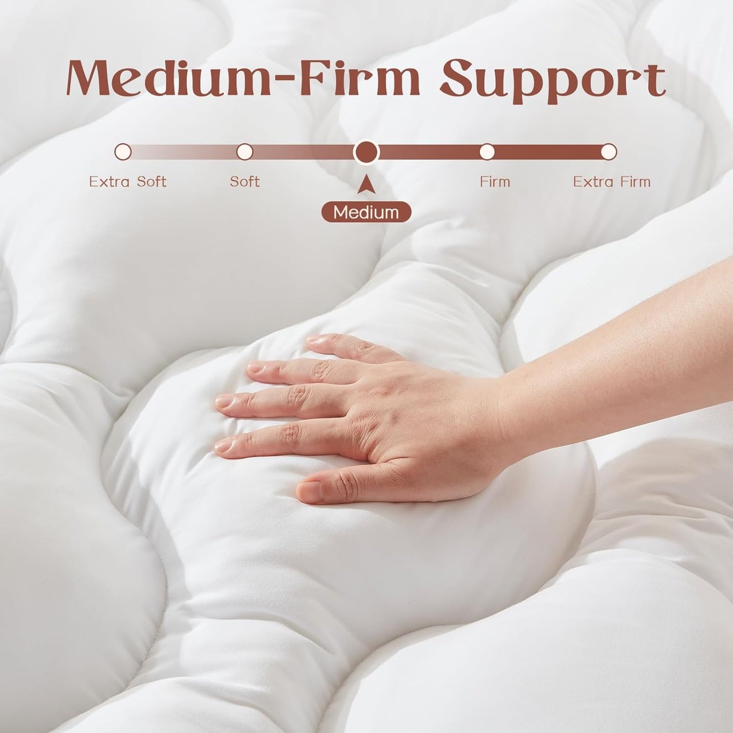 4 Inch Memory Foam Mattress Topper King Size, Filled with Breathable Memory Foam Pillow Topper, Soft Fluffy Supportive Bed Mattress Pad for Back Pain Relief, 80X78X4 Inch