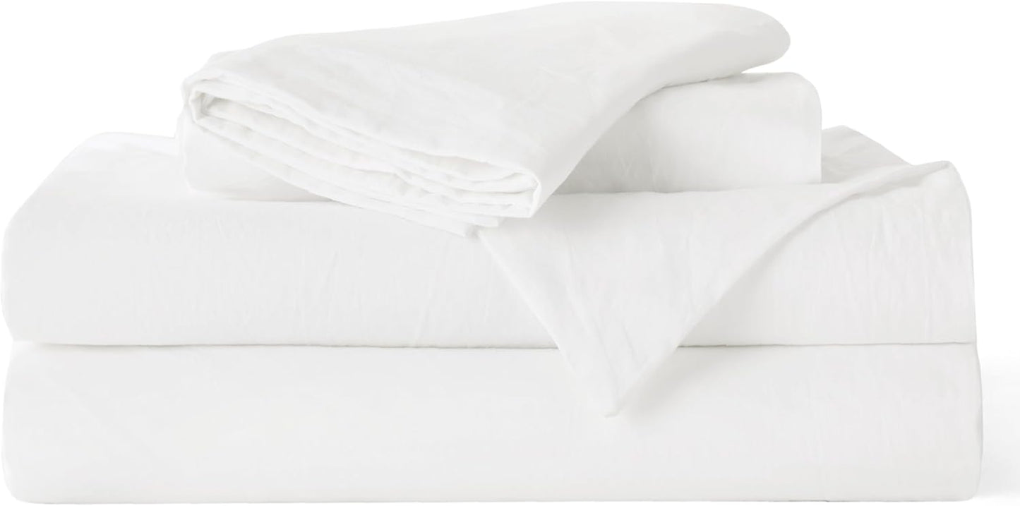 Bedsure 100% Washed Cotton Duvet Cover King Size - Natural White Minimalist Bedding Set Linen like - Purewoven Plain Simple & Soft Comforter Cover for All Seasons (Natural White, King, 104"X90")
