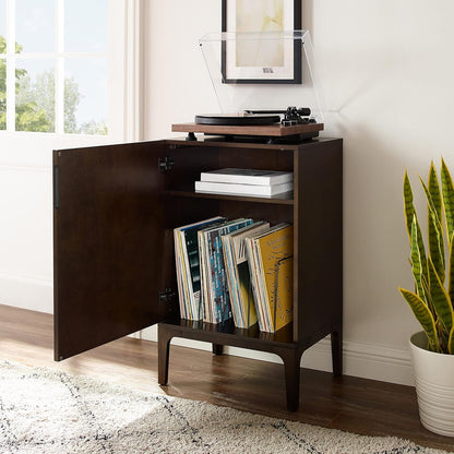 Asher Record Player Stand with Storage for Vinyl Records, Dark Brown