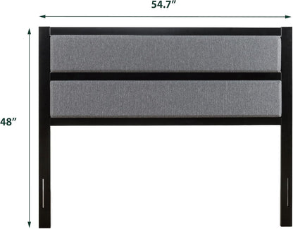Modern Studio Upholstered Metal Headboard, Full