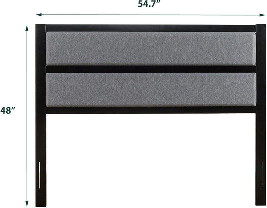 Modern Studio Upholstered Metal Headboard, Full