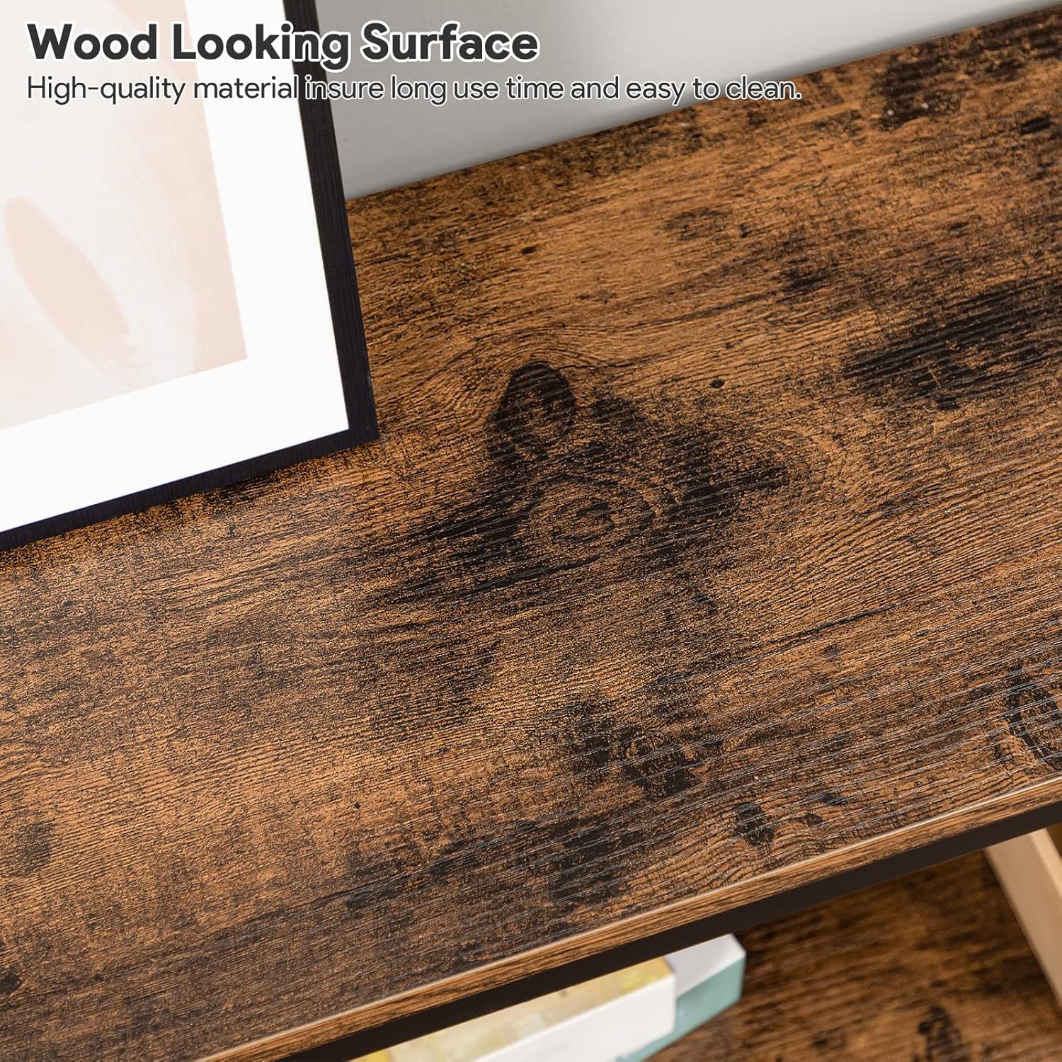 Sofa Table, Industrial Console Table, 3-Tier Narrow Side Table with Open Shelves, Foyer Table for Entryway, Hallway, Kitchen, Living Room and Bedroom, Easy Assembly, Rustic Brown CTHR8001Z