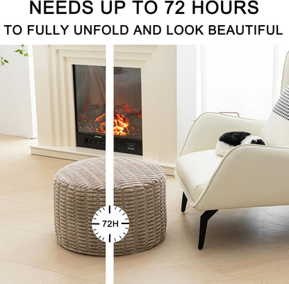Pouf Ottoman Stuffed round Modern Foam Filled Ottoman Foot Rest Poufs for Living Room Chair Decorative Boho Foot Stool for Wedding Christmas Party