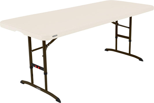 6-Foot Adjustable Height Nesting Table, Commercial, Almond