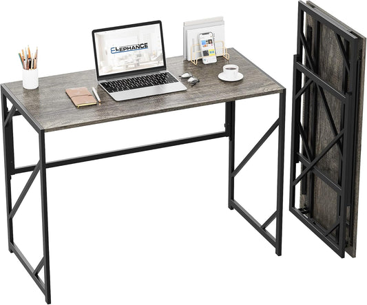 Folding Desk Writing Computer Desk for Home Office, No-Assembly Study Office Desk Foldable Table for Small Spaces