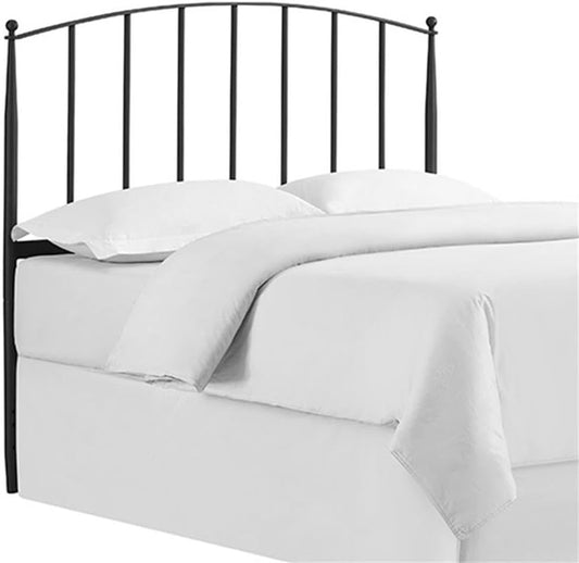 Modern Metal King Spindle Headboard, Powder-Coated Black Finish, Steel Frame with Arched Design and Tapered Posts, 55.25" H X 76.75" W, Fits Standard Adjustable Bed Frames, Bedroom