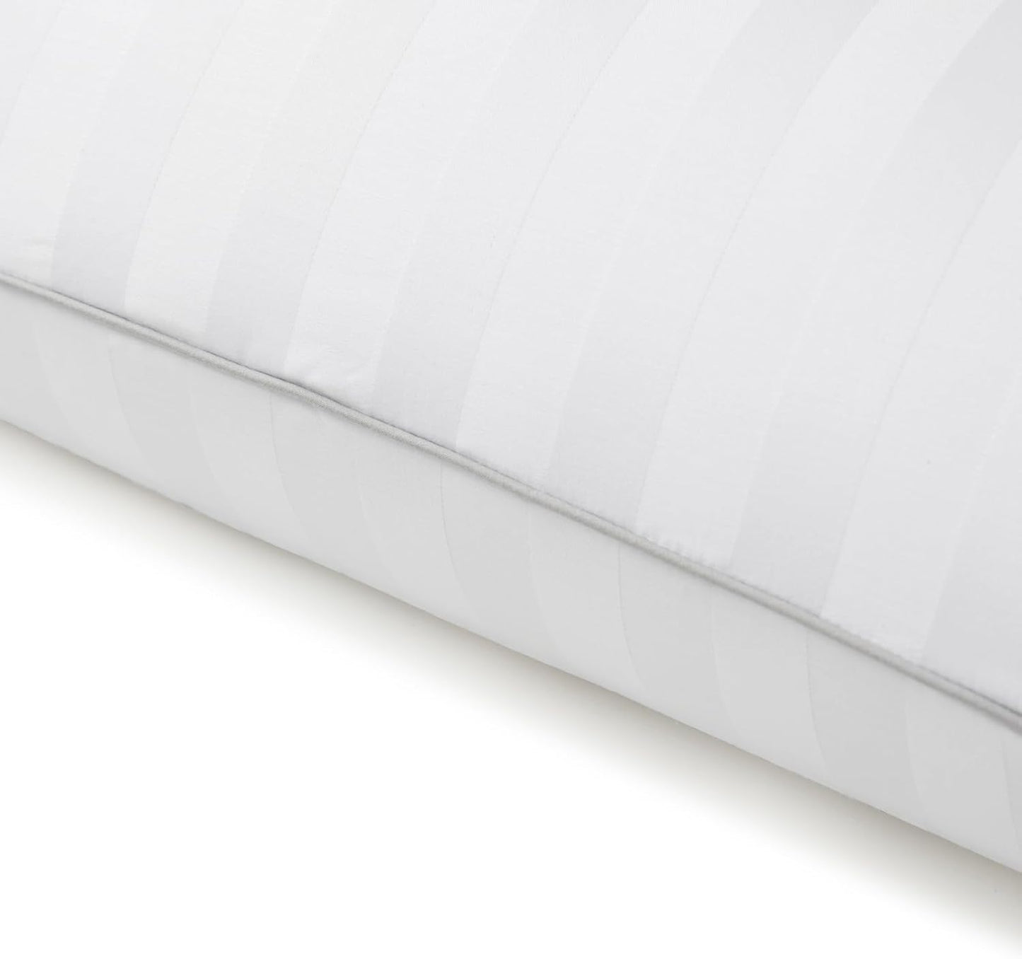 Hotel Collection Bed Pillows 100% Cotton 500 Thread Count Damask Stripe Embroidered King Size Set of 2