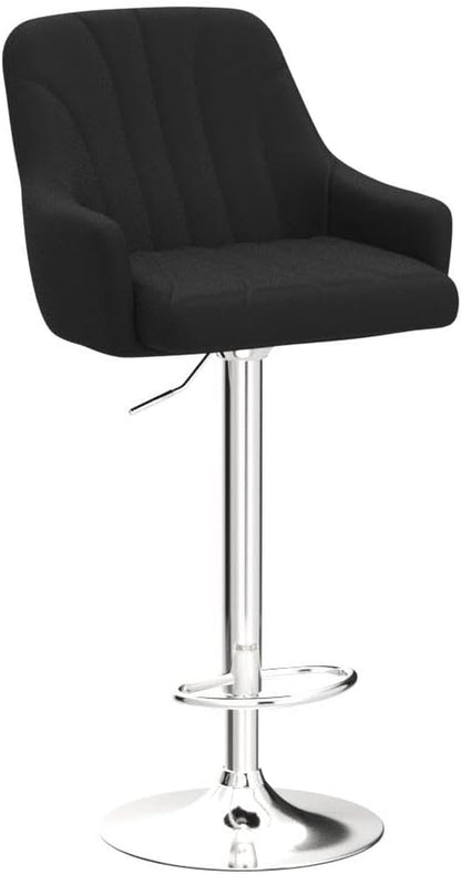 Bar Stools Set of 2, Adjustable Barstools, Counter Height Stools with Back and Arm, Kitchen Island Stools, Swivel PU Chairs for Pub, Dining Room, Modern Style, Black