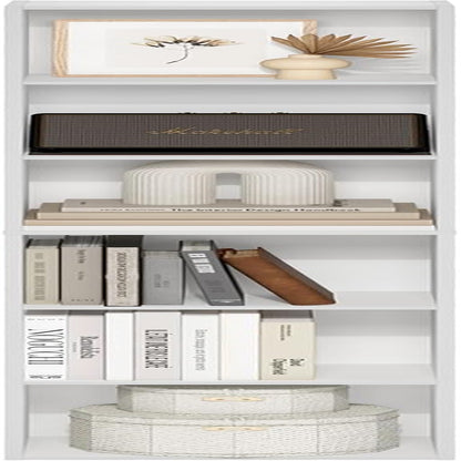 LUDER Book Shelf, 6-Tier Tall Modern Bookshelf, Bookcase with Open Shelves, 9.3 X 12 X 71, for Living Room, Bedroom, Home Office, White