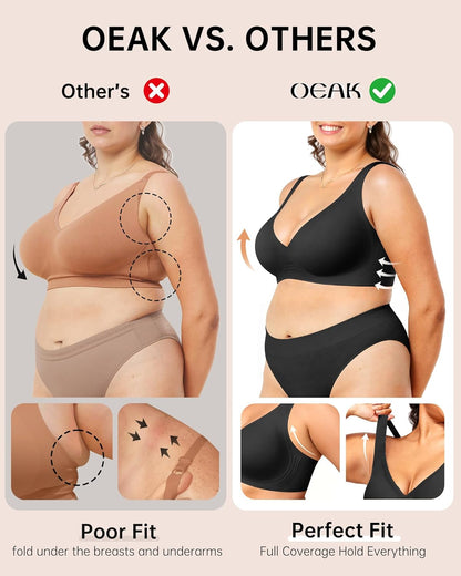 Womens Deep V Bras Wireless Comfortable Bra Supportive No Underwire Bras Tshirt Push up Bralettes Plunge Seamless Bra