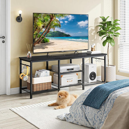 TV Stand for Living Room Entertainment Center for 55 Inch Tvs, TV Media Console Table Television Stands for Bedroom, Black