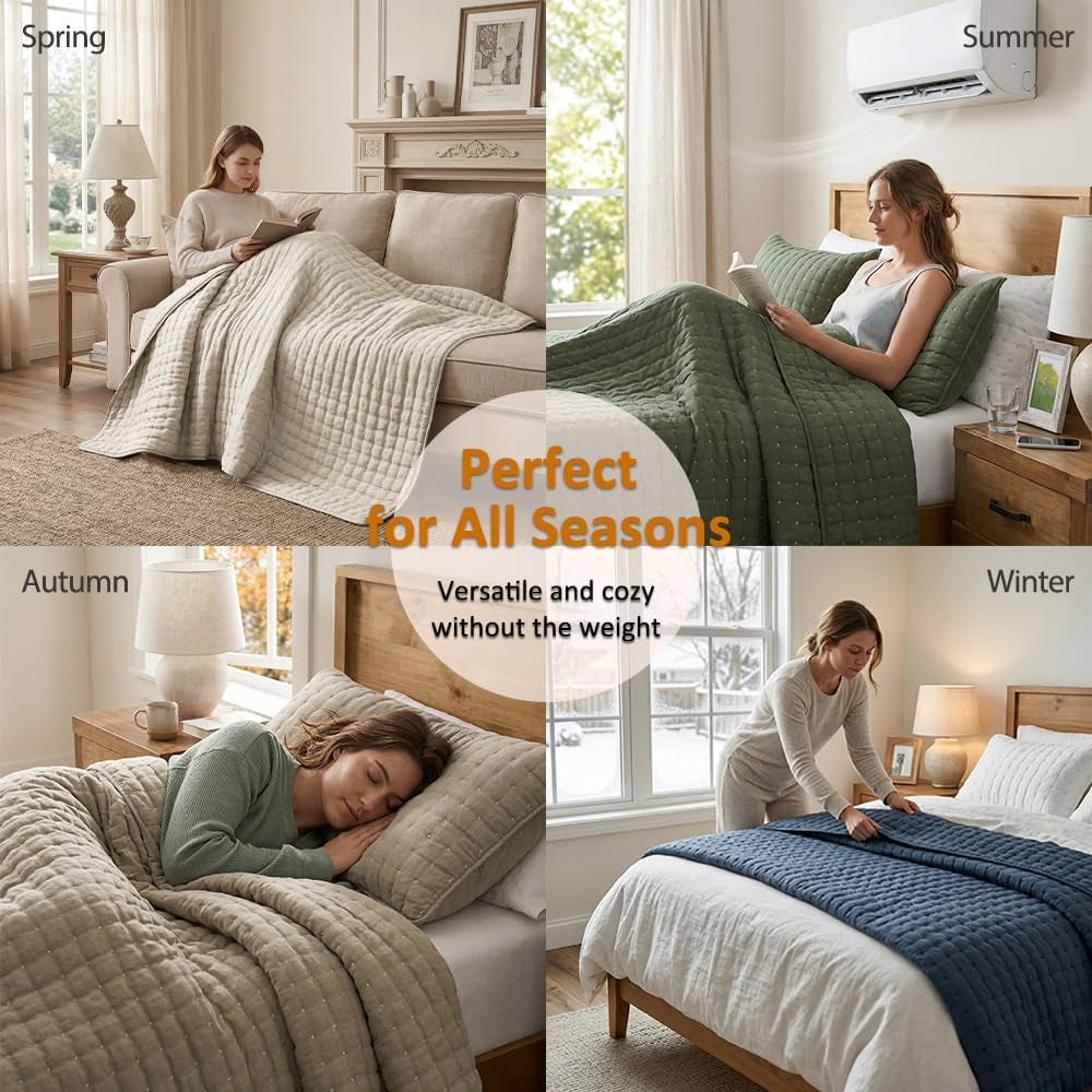 White King Size Quilt Bedding Sets with Pillow Shams, Lightweight Soft Bedspread Coverlet, Quilted Blanket Thin Comforter Bed Cover, All Season Summer Spring, 3 Pieces, 104X90 Inches