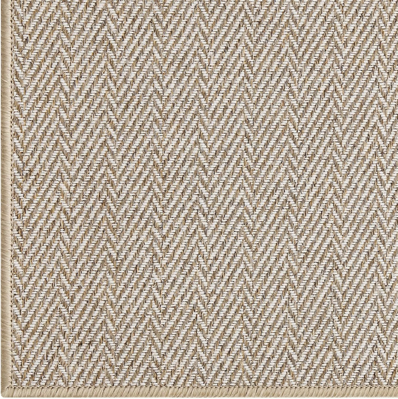 Ultra Thin Indoor Door Mat for Entrance 24"X36", Non Slip Entryway Mat, Low Profile Doormat, Unique Herringbone Design Carpet for Inside, Patio, Porch, Beige