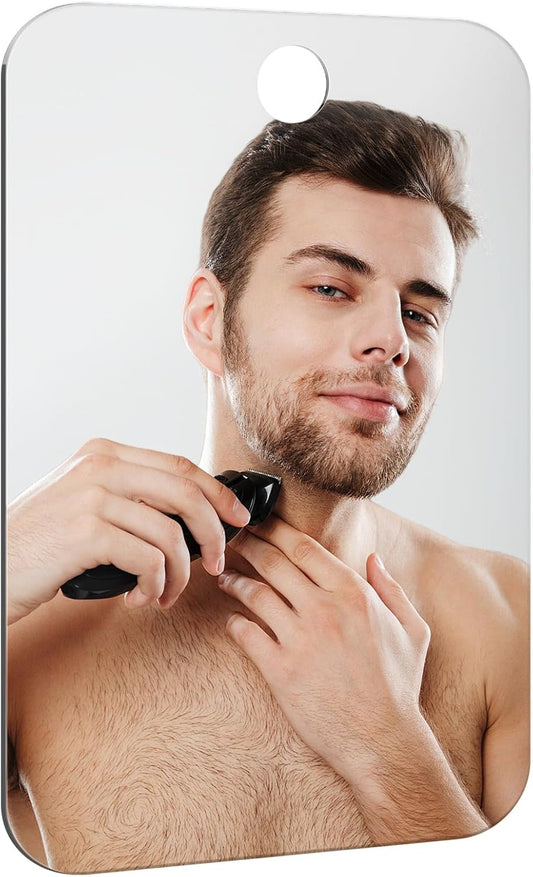 Shower Mirror Fogless for Shaving Anti-Fog Frameless Wall Hanging Makeup,11.02" L X 7.87" W,Grey