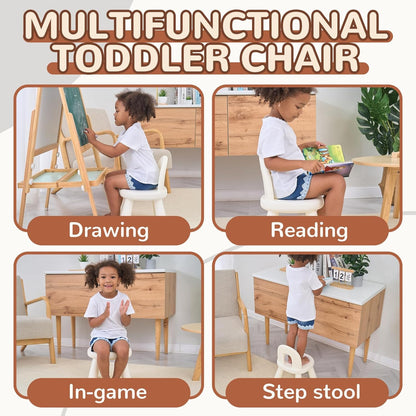 Toddler Chair, Ergonomic Kids Chair, Durable and Sturdy Small Plastic Child Chair for Toddlers 1–3