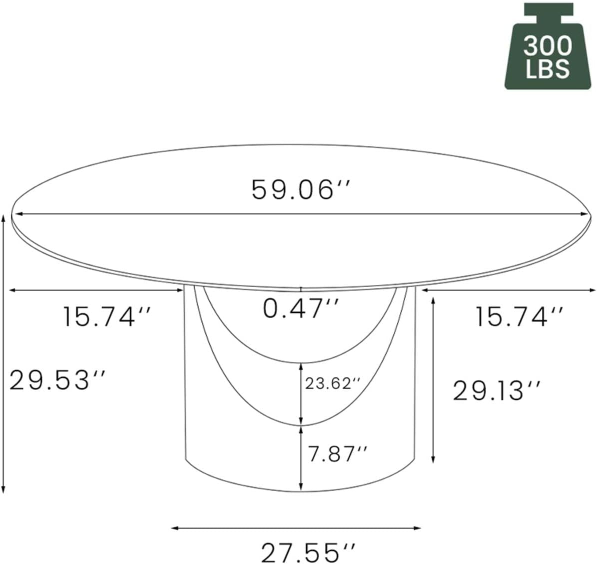 59" round Dining Table for 6, Glossy White Sintered Stone Dining Tabletop with Bronze Carbon Steel Pedestal, Modern Dining Room Table for Living Room, Kitchen (Table ONLY)