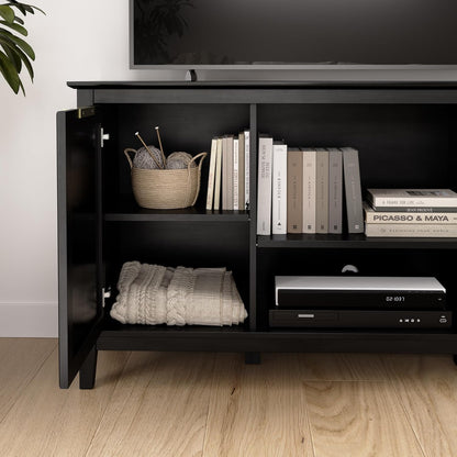 58-Inch Sideboard Storage Cabinet, Dining Room Furniture, Camille Collection, Onyx Birch