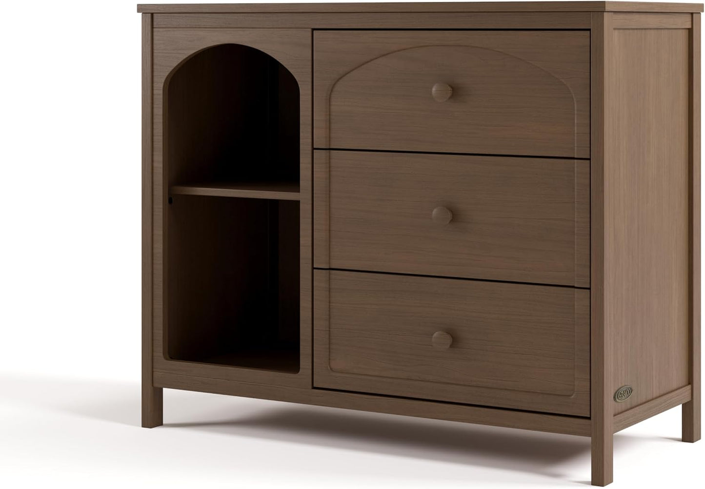 Olivia 3 Drawer Combo Dresser (Hazelnut) – GREENGUARD Gold Certified Baby Dresser, Kids Bedroom Storage Organizer, Interlocking Drawer System, Anti-Tip Kit Included