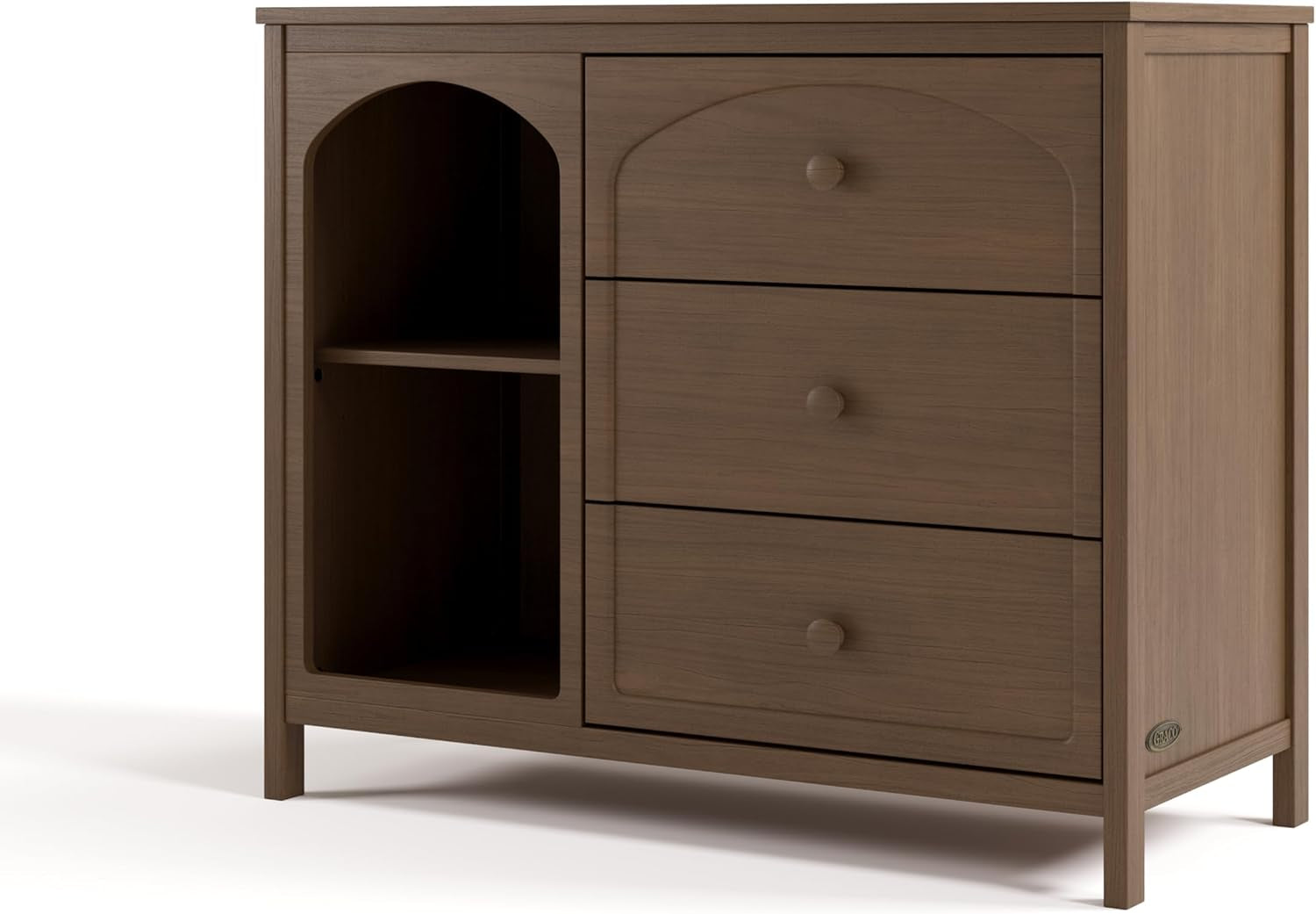 Olivia 3 Drawer Combo Dresser (Hazelnut) – GREENGUARD Gold Certified Baby Dresser, Kids Bedroom Storage Organizer, Interlocking Drawer System, Anti-Tip Kit Included